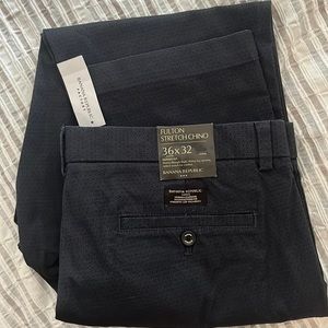 36x32 banana republic fulton stretch chino, skinny fit, navy print. NWT.